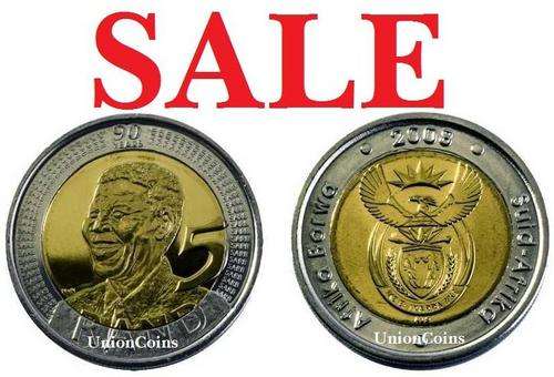 !!! SALE !!! 2008 Mandela Birthday R5 Coin UNC, from Sealed Bank Bag !!! SALE !!!