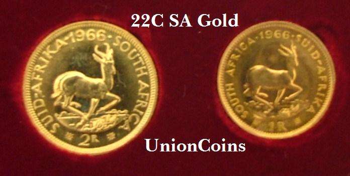 GOLD R1 & GOLD R2 - 1966 LONG PROOF SET  IN ORIGINAL SAMINT CASE !! 22C Fine Gold !!