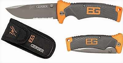 **WOW**A BEAUTIFUL BEAR GRYLLS FOLDING SHEATH KNIFE WITH POUCH