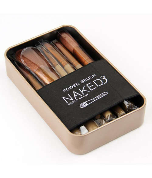 Urban Decay Naked3 Cosmetic Makeup Brush Set with Storage Box - 12 Piece Set