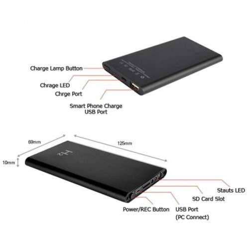 DAMOACAM H2 1080P FHD Hidden Spy Camera Camcorder DVR Night Vision Powerbank