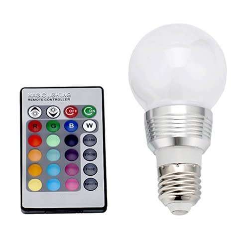 SUPERNIGHT 3W E27/B22 RGB Multi-color LED Light Bulb Changing Lamp IR Remote Control Bars