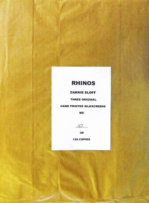 Zakkie Eloff, Rhinos Studio made pulication with three hand printed silkscreens. Studio stamped.