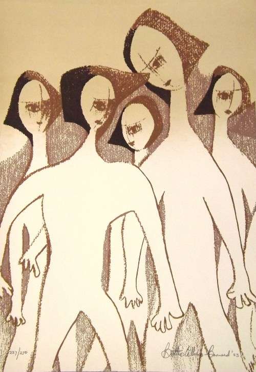 Bettie Cilliers-Barnard. GATHERING OF THE WOMEN, Hand printed silkscreen.