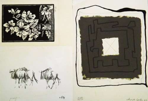 Gregoire boonzaier, Christo Coetzee, Zakkie eloff. Hand printed graphics. If you snooze you lose.