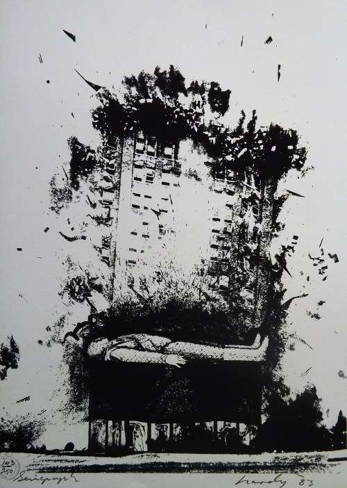 Hardy Botha. ONTPLOFFING. Hand printed silkscreen. pencil signed and numbered. A3.