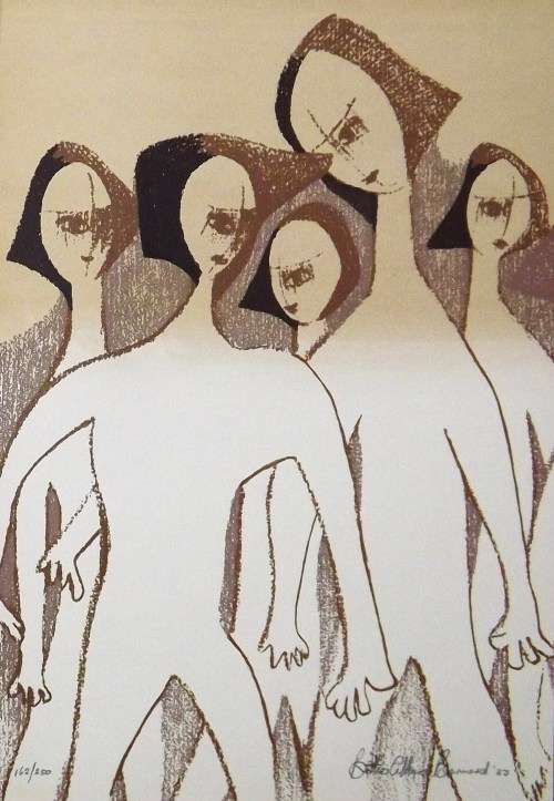 Bettie Cilliers-Barnard. GATHERING OF THE WOMEN. Hand printed silkscreen. pencil signed and numbered