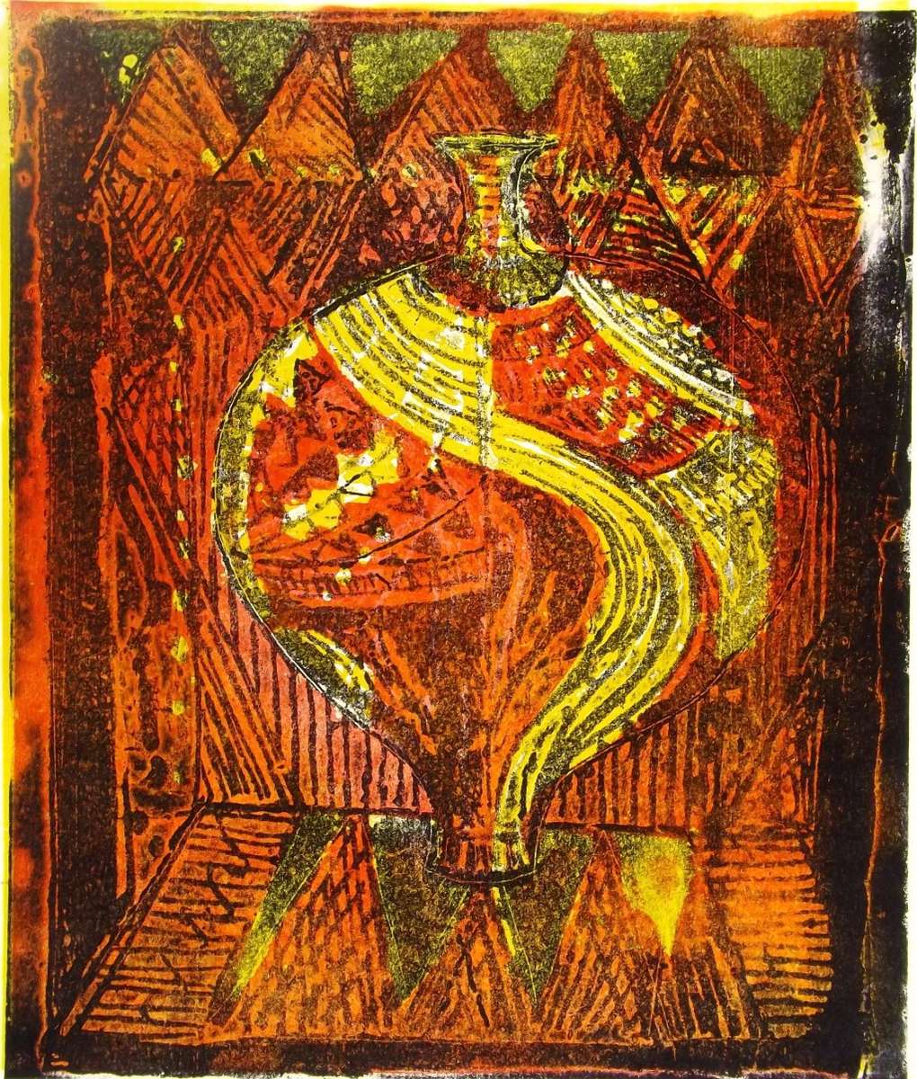 DIRK MEERKOTTER. POT. Hand printed etching. Limited Edition. Signed.