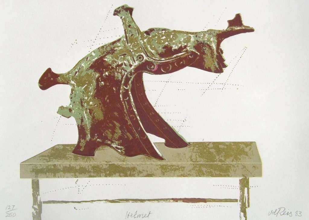 GUNTHER VAN DER REIS. HELMET. A3. Hand printed silkscreen. Limited edition. Signed.