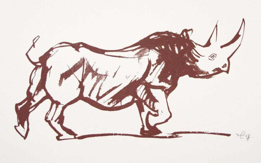 ZAKKIE ELOFF. RENOSTER. A3. Hand printed silkscreen. Limited number. Pencil signed.