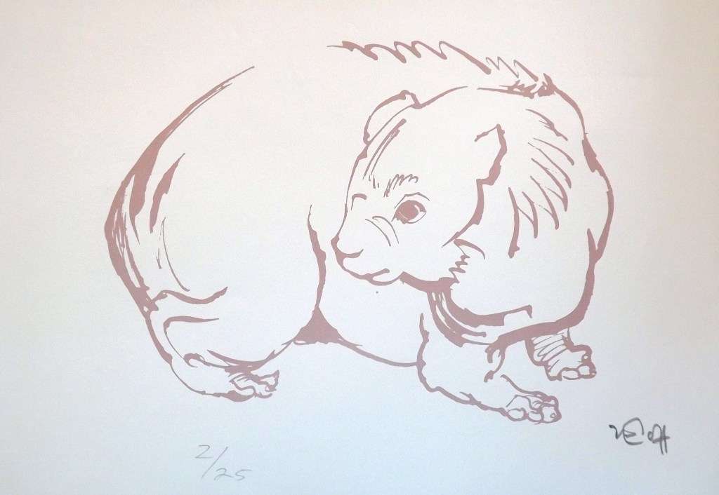 ZAKKIE ELOFF. DASSIE. A4. Hand printed silkscreen. Limited Edition. Signed.