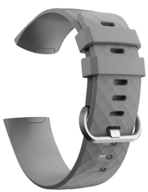 Fitbit Charge 3 Strap - Grey Silicone, Diamond patern  (Local Stock)