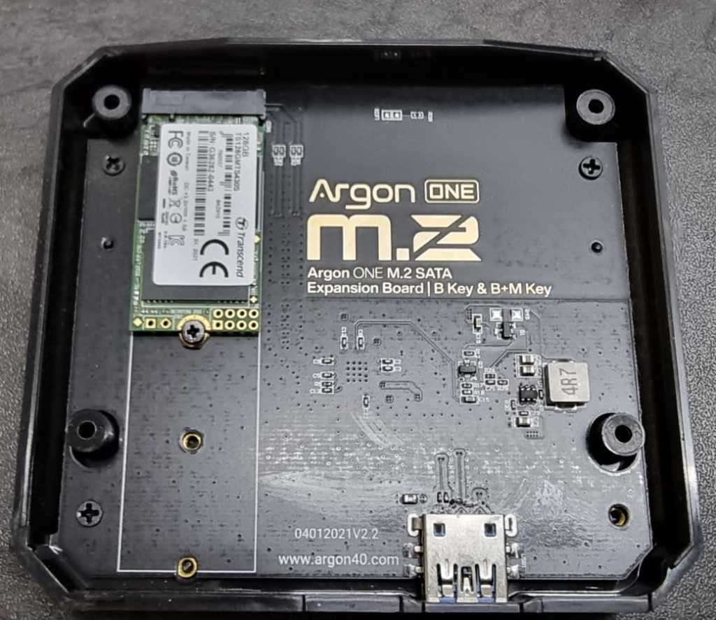 RaspberryPi 4B, 4GB memory, Argon M.2, 128G SSD (used)
