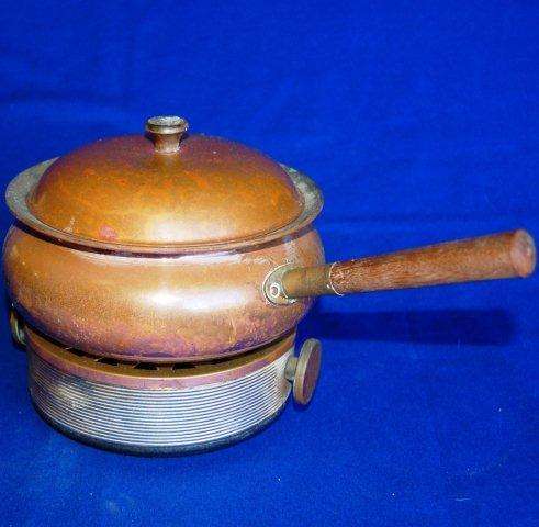 Copper Fondue Pot with Heating Stand - Made in Portugal - Diameter 170mm