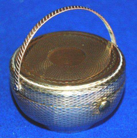 Rare Vintage KIGU Basket Powder Compact - Circa 1950 - Complete - Diameter 55mm Height 30mm
