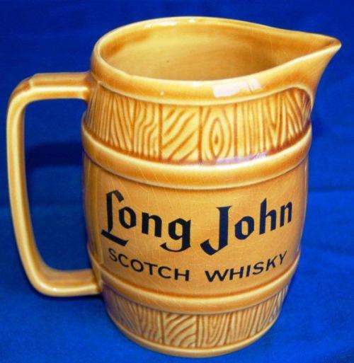 White Horse & Long John Water Jugs - White Horse Jug is 180mm High - Free Bottle Stopper.