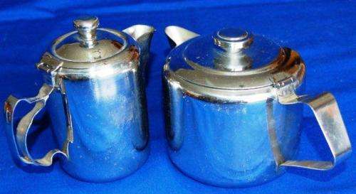 4 Assorted Stainless Steel - Tea , Coffee, and Hot Water Jug - Tea Pot Dia 115mm Height 100mm