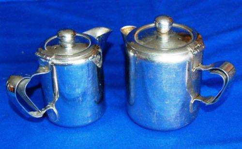 4 Assorted Stainless Steel - Tea , Coffee, and Hot Water Jug - Tea Pot Dia 115mm Height 100mm