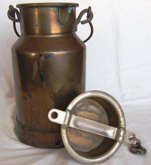 Milk or Cream Can - In good condition - Height 320mm Base Dia 180mm - Could be stainless Steel