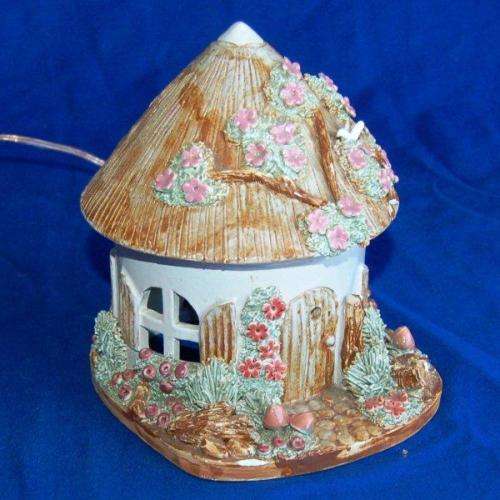 Attractive Cottage Night Light - In good working order - Height 180mm Base Diameter 155mm