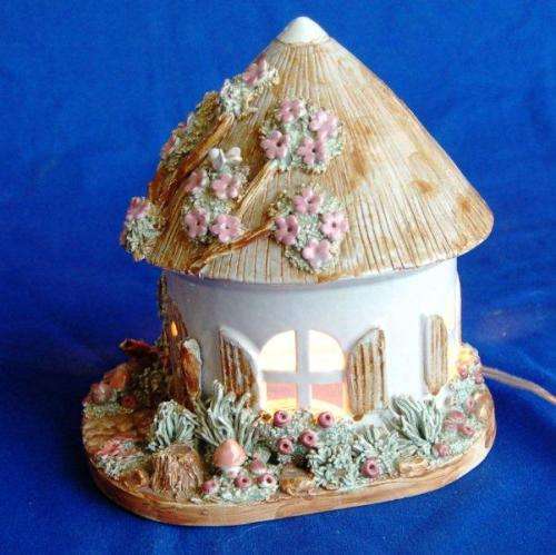 Attractive Cottage Night Light - In good working order - Height 180mm Base Diameter 155mm
