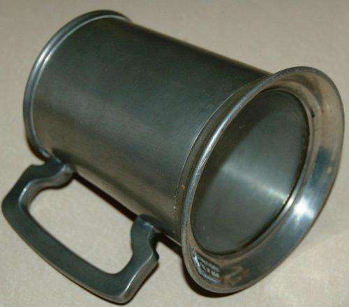 Vintage Seranco Glass Bottomed Lead Free Pewter Mug - No Damage or Leaks - Height 125mm