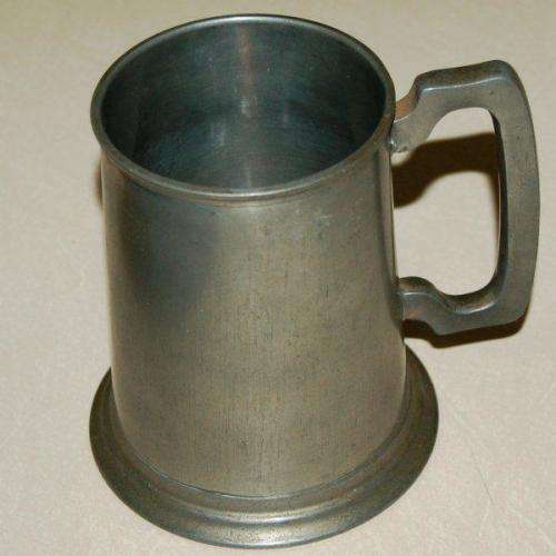 Vintage Seranco Glass Bottomed Lead Free Pewter Mug - No Damage or Leaks - Height 125mm