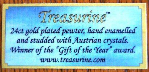 24ct Gold Plated Pewter Bird, Hand Enameled & Studded with Austrian Crystals, Hidden compartment.