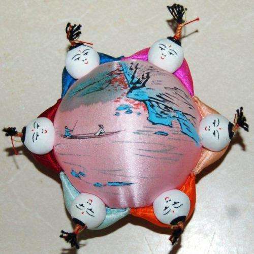 Unusual Oriental Pin Cushion - Diameter 80mm