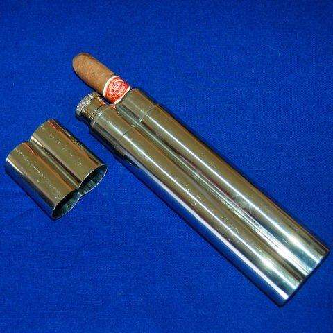 Just when you though you had everything - Stainless Steel Cigar case & Flask Combo