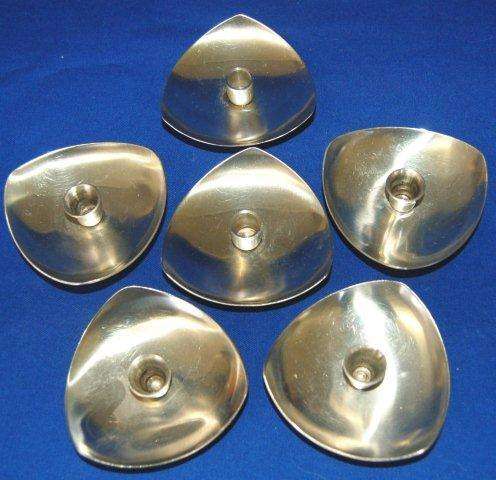 11 Stainless Steel Candle Holders (5 for T Lights & 6 For Thin Candles) Bases Dia 77mm
