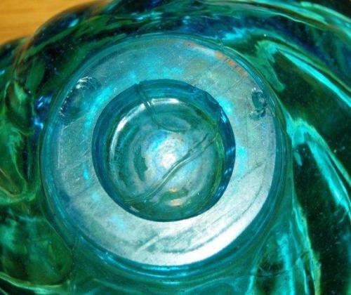 Attractive Blue Glass Ashtray - Length 170mm Width 150mm