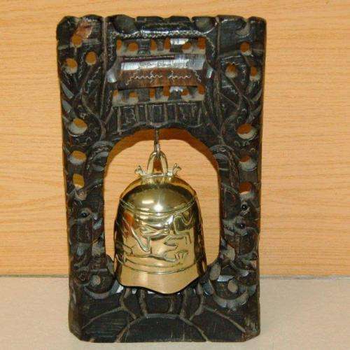 Brass Temple Bell - Frame Height 355mm Bell Diameter 100mm