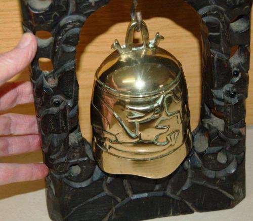 Brass Temple Bell - Frame Height 355mm Bell Diameter 100mm