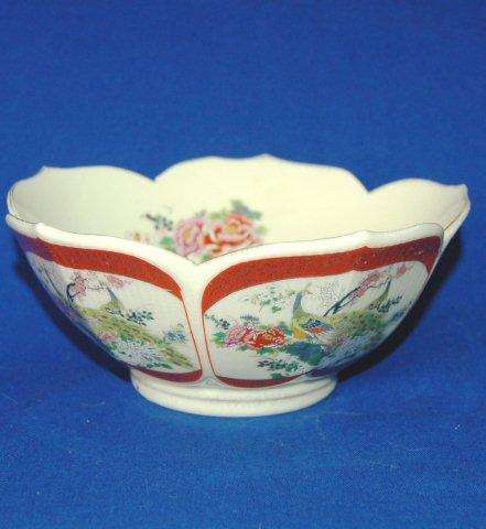 Beautiful Japanese 5 Sided Hand Painted Bowl - Diameter 180mm Height 75mm