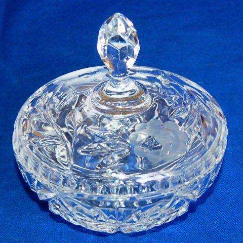 Beautiful Rose Cut Trinket Dish - Height 110mm Dia. 105mm