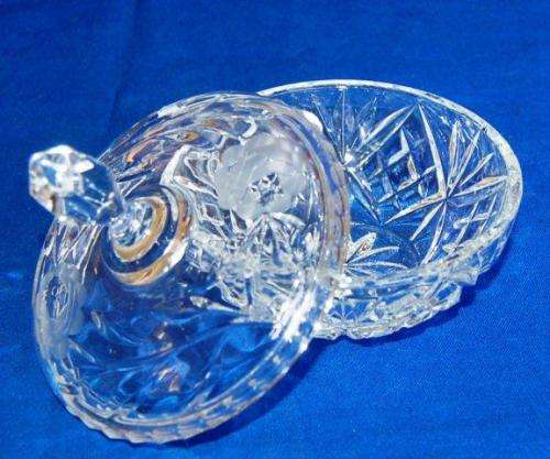 Beautiful Rose Cut Trinket Dish - Height 110mm Dia. 105mm