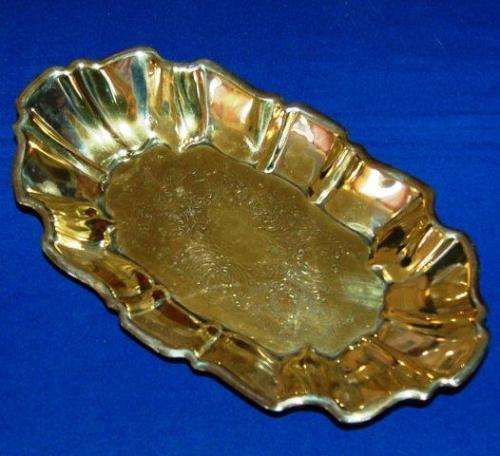Brass snack dish (Was Silver Plated) Length 295mm Width 170mm Depth 30mm