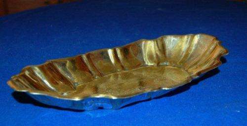 Brass snack dish (Was Silver Plated) Length 295mm Width 170mm Depth 30mm