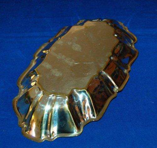 Brass snack dish (Was Silver Plated) Length 295mm Width 170mm Depth 30mm