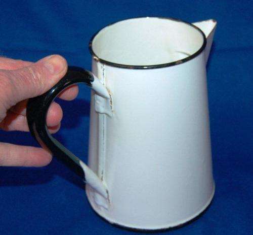 Enamel Jug - Holds Over 1 Litre - Height 165mm