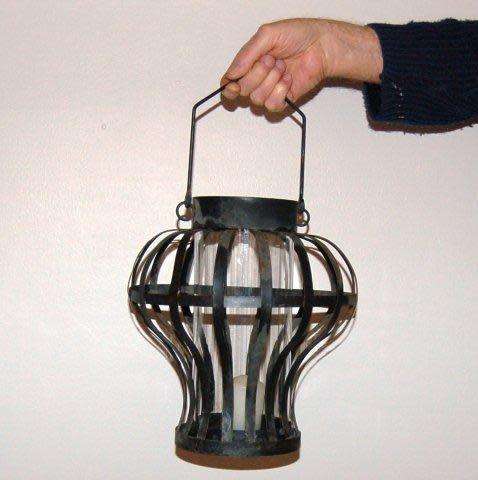 Stunning Metal Candle Holder with Glass Tube Inner - Height 305mm Glass Tube 120mm X 280mm