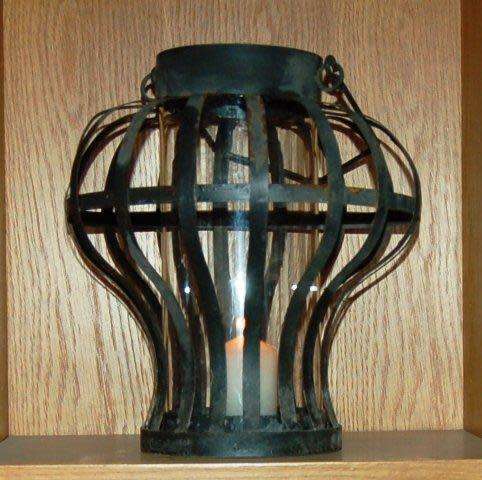 Stunning Metal Candle Holder with Glass Tube Inner - Height 305mm Glass Tube 120mm X 280mm