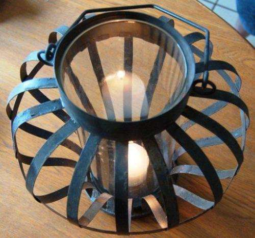 Stunning Metal Candle Holder with Glass Tube Inner - Height 305mm Glass Tube 120mm X 280mm
