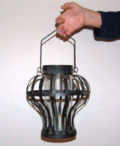 Stunning Metal Candle Holder with Glass Tube Inner - Height 305mm Glass Tube 120mm X 280mm