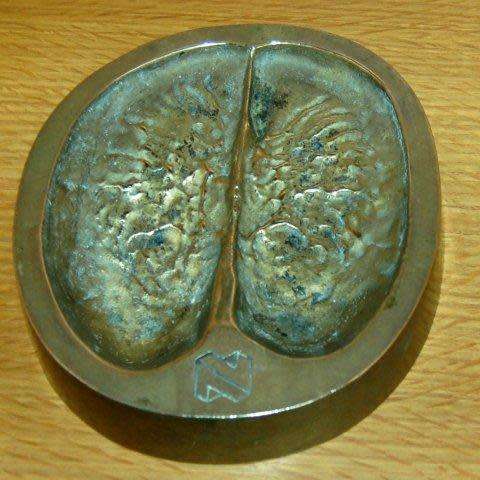 Solid Brass (2kg's) African Buffalo Spoor Mold - Paperclip or Ashtray - 170mm X 150mm