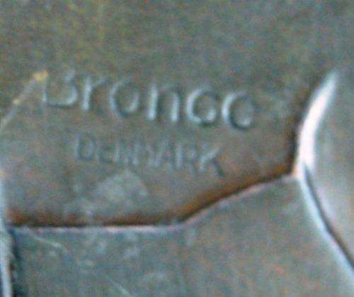 Danish Painted Brass Plate by "Bronco" with a Copper Stag Insert - Diameter 285mm