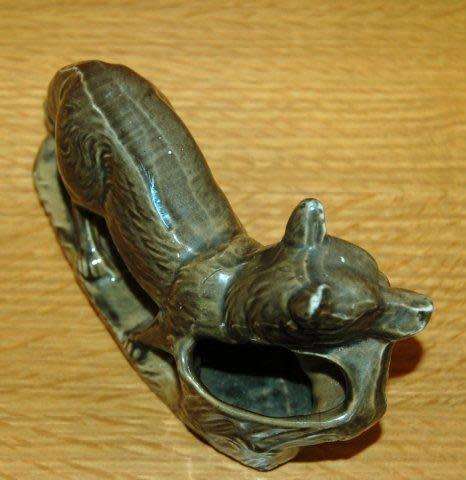 Stunning Mini Flower Vase/Toothpick Holder - Ceramic Fox with Goose - Length 155mm