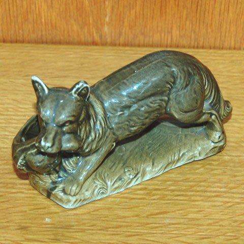 Stunning Mini Flower Vase/Toothpick Holder - Ceramic Fox with Goose - Length 155mm