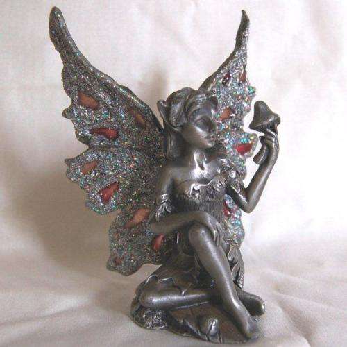 Beautiful Solid Pewter Fairy Figurine with Sparkling wins - Height 115mm